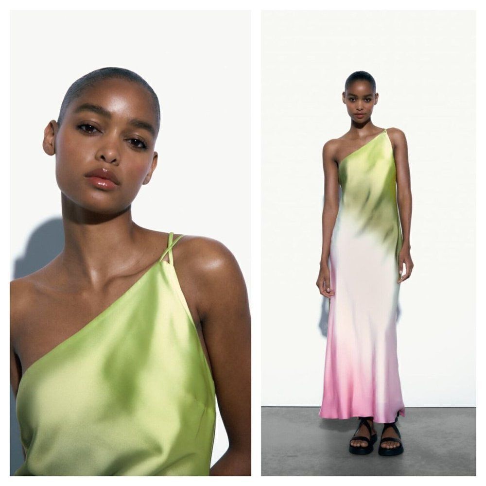 ZARA TIE DYE ASYMMETRIC DRESS - Picture 4 of 6
